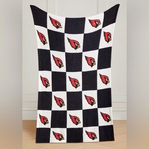 NWT NFL Buttery Blanket Arizona Cardinals Black and White Checkered